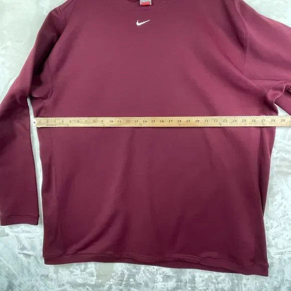 Vintage Team Nike Sweatshirt Mens 4XL Maroon Red Center Swoosh Embroidered Y2K - Picture 6 of 11